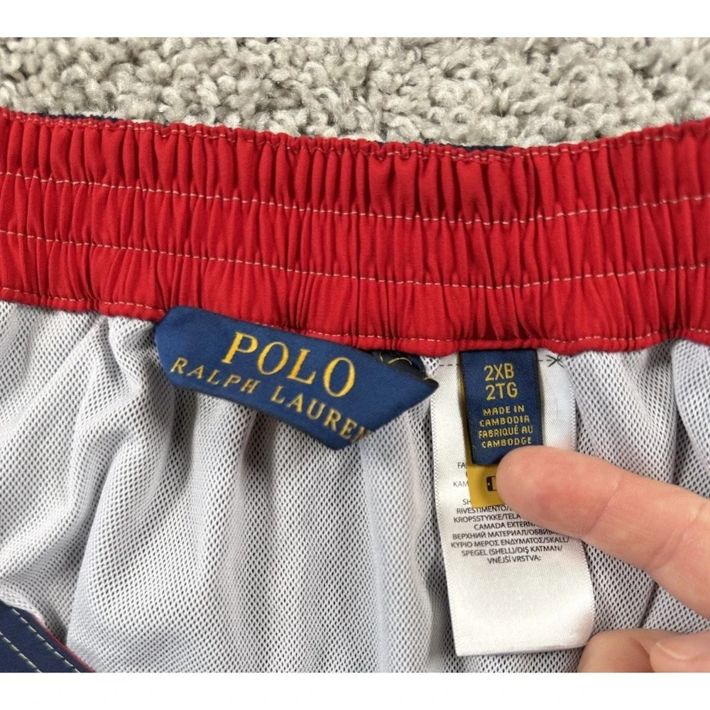 Polo Ralph Lauren Swimwear Cargo Swim Trunks Lined Pony Navy‎ Mens 2XB